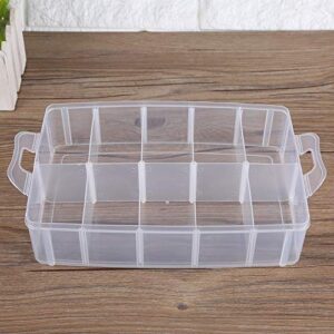 OLEQE Transparent storage box, clear plastic jewelry bead storage box container process organizer case tools'