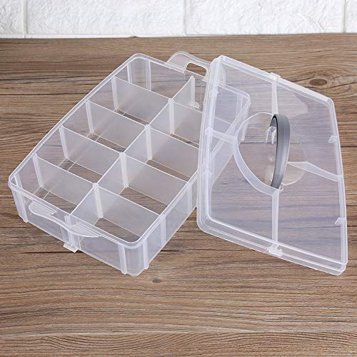 OLEQE Transparent storage box, clear plastic jewelry bead storage box container process organizer case tools'