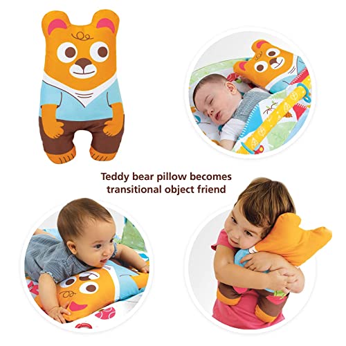 Yookidoo Play 'N’ Nap. 3-in-1 Baby Activity Playmat Gym, Tummy Time Mat, Pillow & Mirror. Foldable Infant Blanket, with Sensory Toys and Newborn Rattle for 0-12 Months.