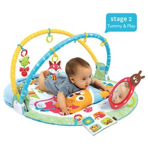 Yookidoo Play 'N’ Nap. 3-in-1 Baby Activity Playmat Gym, Tummy Time Mat, Pillow & Mirror. Foldable Infant Blanket, with Sensory Toys and Newborn Rattle for 0-12 Months.