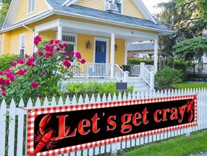 let’s get cray fence banner crawfish boil themed birthday party lobster photo booth backdrop yard outdoor decoration