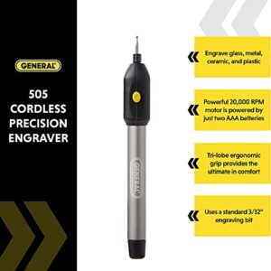 General Tools Cordless Engraving Pen for Metal - Diamond Tip Etching Tool for Engraving Toys, Sporting Goods, & Glass Gifts