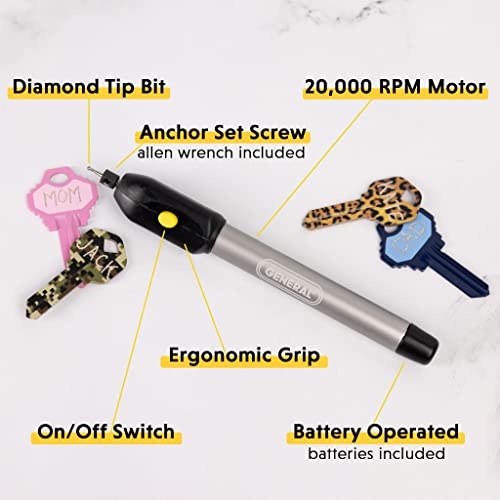 General Tools Cordless Engraving Pen for Metal - Diamond Tip Etching Tool for Engraving Toys, Sporting Goods, & Glass Gifts