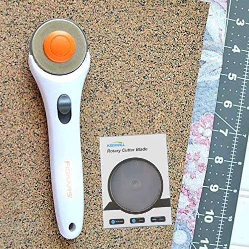 Rotary Cutter Blades 45mm 10 Pack by KISSWILL, Fits Fiskars, Olfa, Martelli, Dremel, Truecut, DAFA Rotary Cutter Replacement for Quilting Scrapbooking Sewing Arts &Crafts, Sharp and Durable