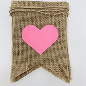 Shimmer Anna Shine Baby Girl and Gifts Burlap Banner for Baby Shower Decorations and Gender Reveal Party (Pink Hearts)