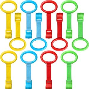12 pieces baby pull up rings baby crib pull rings 4 color baby cot hanging rings baby walking assistant baby walking crib hook safety toddler pull up bar for baby infant toddler
