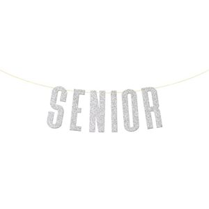 silver glitter senior banner congrats grad high school college graduation party decorations