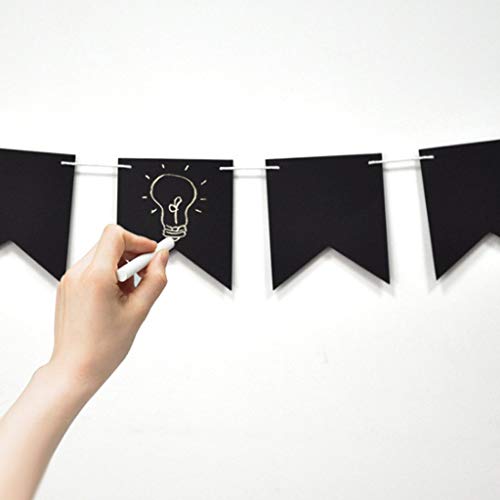 Wooden Chalkboard Banner Bunting Pennant DIY Hanging Garland Decoration