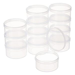 benecreat 40pack 35ml round frosted plastic bead storage containers box case with screw top lid for items, tiny bead, jewerlry findings and small items