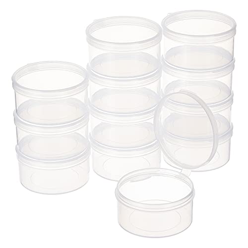 BENECREAT 40Pack 35ml Round Frosted Plastic Bead Storage Containers Box Case with Screw Top Lid for Items, Tiny Bead, Jewerlry Findings and Small Items