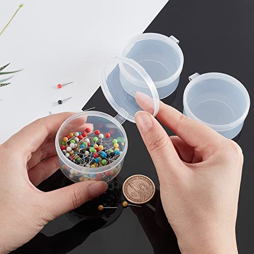 BENECREAT 40Pack 35ml Round Frosted Plastic Bead Storage Containers Box Case with Screw Top Lid for Items, Tiny Bead, Jewerlry Findings and Small Items