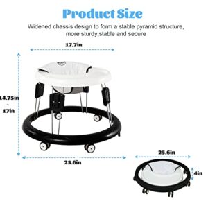 The Foldable Baby Walker, Suitable for 66-80cm Height Wheeled Baby boy and Girl Walker, Mute Anti-Rollover Baby Walker, Avoid Bicycle Rollover, Foldable Baby Chair