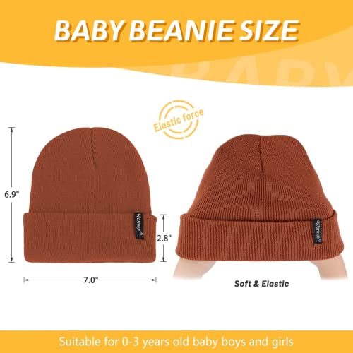 Zando Unisex Baby Beanie Cute Kids Beanie Warm Soft Baby Winter Hat for Baby Boy Beanie Toddler Beanies for Boys Girls Winter Hats for Boys Beanie Newborn Hats Infant Beanie Pure Red Beanie 3-8 Years