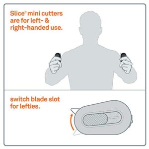 Slice 10514 Mini Box Cutter, Package and Box Opener, Safe Ceramic Blade Retracts Automatically, Stays Sharp Up to 11x Longer, Right or Left Handed, Keychain, Magnetic, Pack of 1