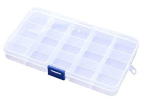 woiwo plastic jewelry box organizer storage container with adjustable divider removable grid compartment (15 grids)