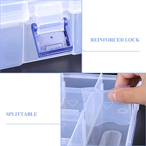 Housoutil 1 pc Bins Container Clear Hardware Tools Basket Plastic Organizer Case Parts Lids Compartment Art Components Bin Pvc Crafts Storage Accessory Desktop for With Diy Electronic Cases