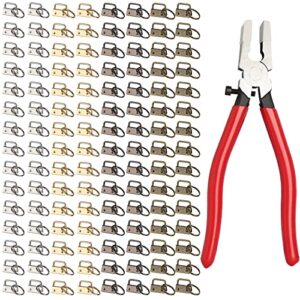 120 pieces 1″ key fob hardware with 1 key fob pliers set includeds 4 colors key chain hardware for wrist strap, key chain, lanyard keychain making hardware supplies