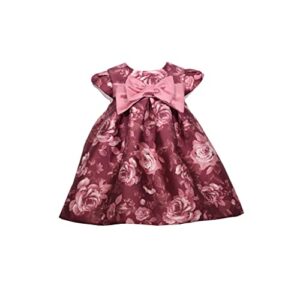 bonnie jean baby girl’s special occasion dress, burgundy, 24 months