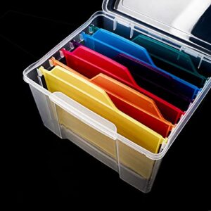 Greeting Card Storage & Organizer Box with 6 Coloful Removable Dividers for Holiday Birthday Get Well Cards Photos, Crafts, Scrapbooking, Paper, Stickers and More(mix color)…