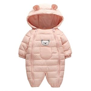 simplee kids unisex onesie baby romper toddler warm outwear winter coat double zipper baby hooded snowsuit for 3-6 months