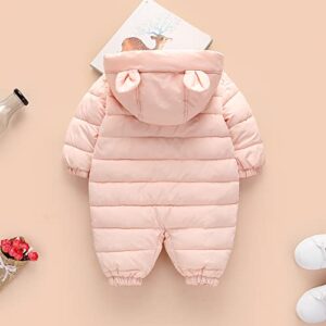 Simplee kids Unisex Onesie Baby Romper Toddler Warm Outwear Winter Coat Double Zipper Baby Hooded Snowsuit for 3-6 Months