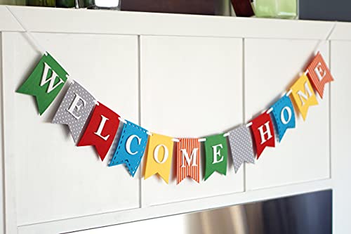 Welcome Home Banner Premium Felt Bunting Laser 54 inches wide - Party Colors