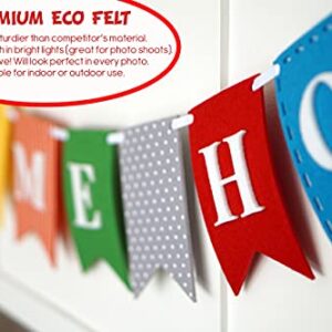 Welcome Home Banner Premium Felt Bunting Laser 54 inches wide - Party Colors