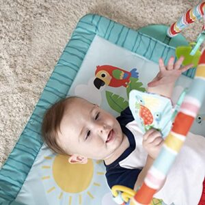 Bright Starts Tiki Bar Baby Activity Gym & Tummy Time Mat with Bar and 3 , Newborn to 3 Years