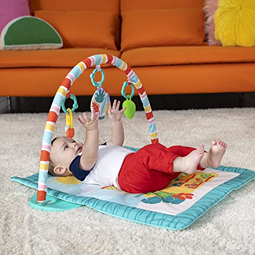 Bright Starts Tiki Bar Baby Activity Gym & Tummy Time Mat with Bar and 3 , Newborn to 3 Years