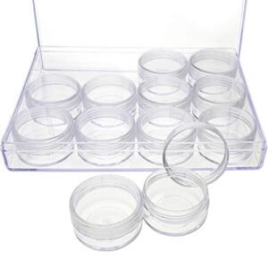 the beadsmith personality case – clear storage organizer box – 6.4 x 4.8 x 1 inches – includes 12 small containers with lids – 1.5 x 0.8 inches, bead holder