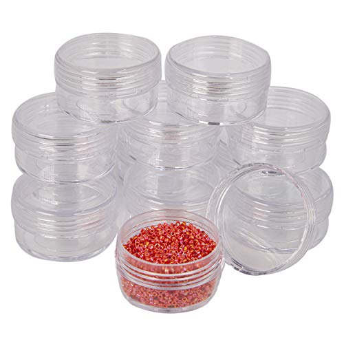 The Beadsmith Personality Case - Clear Storage Organizer Box – 6.4 x 4.8 x 1 inches - Includes 12 Small Containers with lids - 1.5 x 0.8 inches, Bead Holder