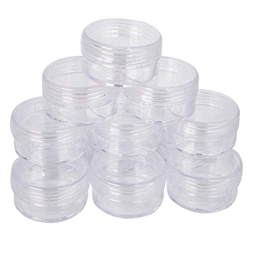 The Beadsmith Personality Case - Clear Storage Organizer Box – 6.4 x 4.8 x 1 inches - Includes 12 Small Containers with lids - 1.5 x 0.8 inches, Bead Holder