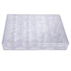 The Beadsmith Personality Case - Clear Storage Organizer Box – 6.4 x 4.8 x 1 inches - Includes 12 Small Containers with lids - 1.5 x 0.8 inches, Bead Holder