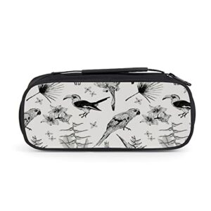 large pencil case,parrot bird plants pencil bag stationery bag portable large storage bag pencil box pencil holder