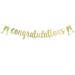 congratulations banner – graduation wedding engagement bridal shower baby shower housewarming party banner sign,2020 pennant flags garland photo props for graduation party favors(gold glitter).