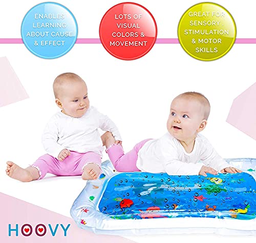 Hoovy Tummy Time Water Mat Baby Water Play Mat, Fill ‘N Fun Water Play Mat for Children and Infants, Fun Colorful, Play Mat Baby