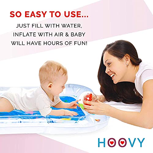 Hoovy Tummy Time Water Mat Baby Water Play Mat, Fill ‘N Fun Water Play Mat for Children and Infants, Fun Colorful, Play Mat Baby