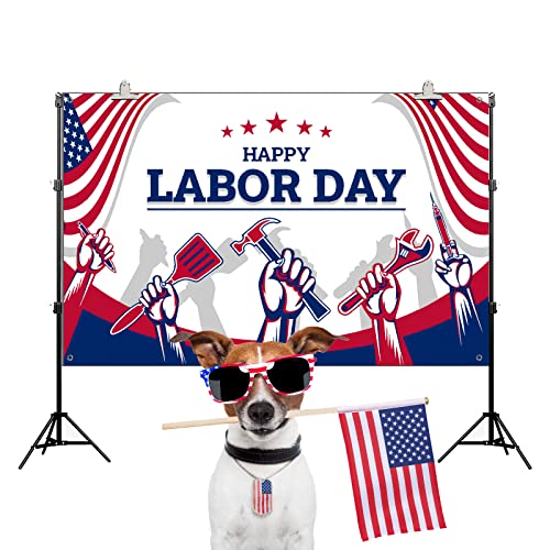 Happy Labor Day Background Banner Patriotic Hanging Party Decoration for American Holiday Party Supplies