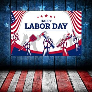 Happy Labor Day Background Banner Patriotic Hanging Party Decoration for American Holiday Party Supplies