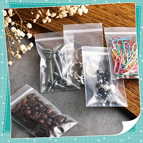 800 Pieces 4 Mil Zipper Poly Bags Plastic Clear Reclosable Zipper Bags 2 x 3 Inches Heavy Duty Small Plastic Bags for Jewelry Painting Electronic Components