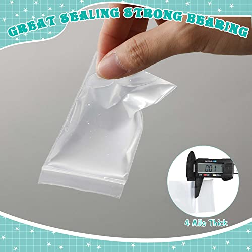 800 Pieces 4 Mil Zipper Poly Bags Plastic Clear Reclosable Zipper Bags 2 x 3 Inches Heavy Duty Small Plastic Bags for Jewelry Painting Electronic Components