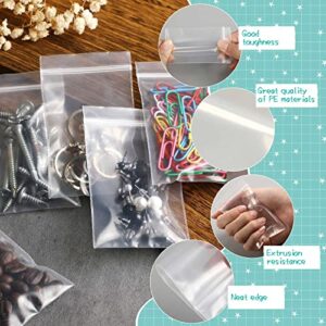 800 Pieces 4 Mil Zipper Poly Bags Plastic Clear Reclosable Zipper Bags 2 x 3 Inches Heavy Duty Small Plastic Bags for Jewelry Painting Electronic Components