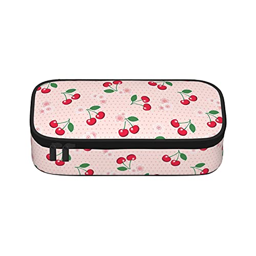 Cherry Blossom Pencil Case Pink Pen Bag for Women Girls with Zipper and Compartment Cute Portable