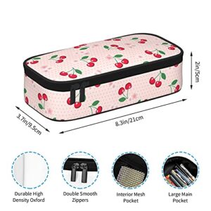 Cherry Blossom Pencil Case Pink Pen Bag for Women Girls with Zipper and Compartment Cute Portable