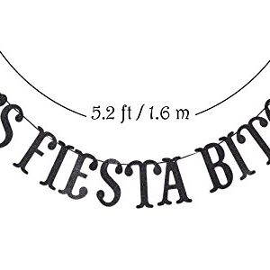 Let's Fiesta Bitches Banner Black Glitter Letters Banner, Mexican Fiesta Party, Serape Party, Bachelorette Party Decorations Funny Bunting Photo Booth Props Sign