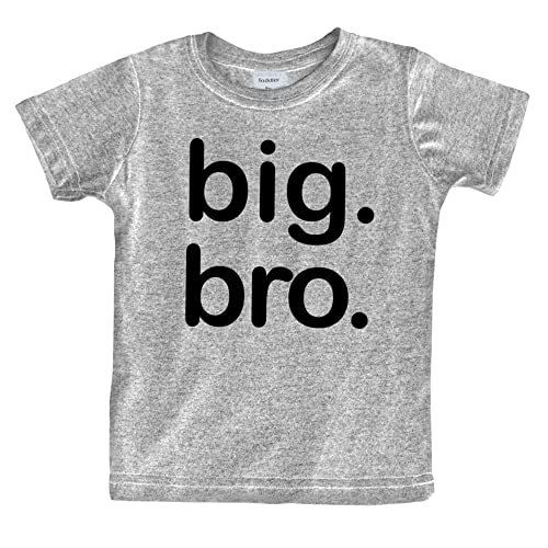 Big Brother Shirt, Big bro Shirt, Big Brother Announcement Shirt, Big Brother t Shirt Toddler (Light Gray, 18 Months)