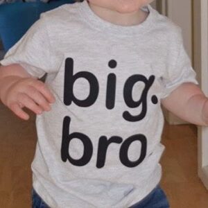 Big Brother Shirt, Big bro Shirt, Big Brother Announcement Shirt, Big Brother t Shirt Toddler (Light Gray, 18 Months)