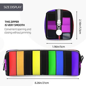 allgobee Pu Leather Pencil Bag Pen Case Music-Joy-Rainbow Students Stationery Pouch Pencil Holder Desk Organizer