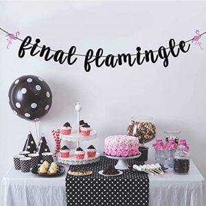 Betalala Final Flamingle Banner, Flamingo Bachelorette Party Decorations, Tropical Hawaii Luau Bachelorette Party Decorations Black Glitter
