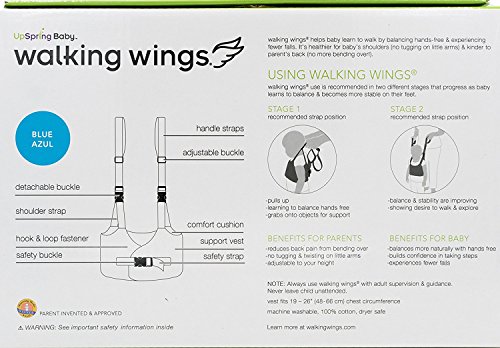 Upspring Baby Walking Wings Learn to Walk Assistant, Gray, Handheld Baby Walker Harness for Babies and Toddlers